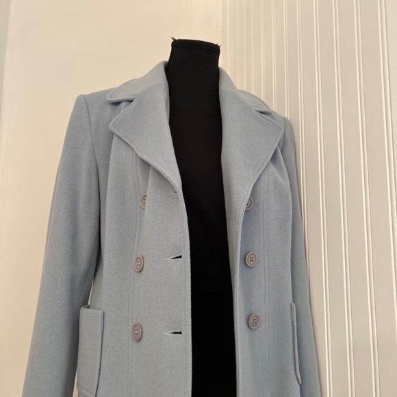 Wool Cashmere Blend Business Casual Pale Nlue Jacket - Picture 3 of 6